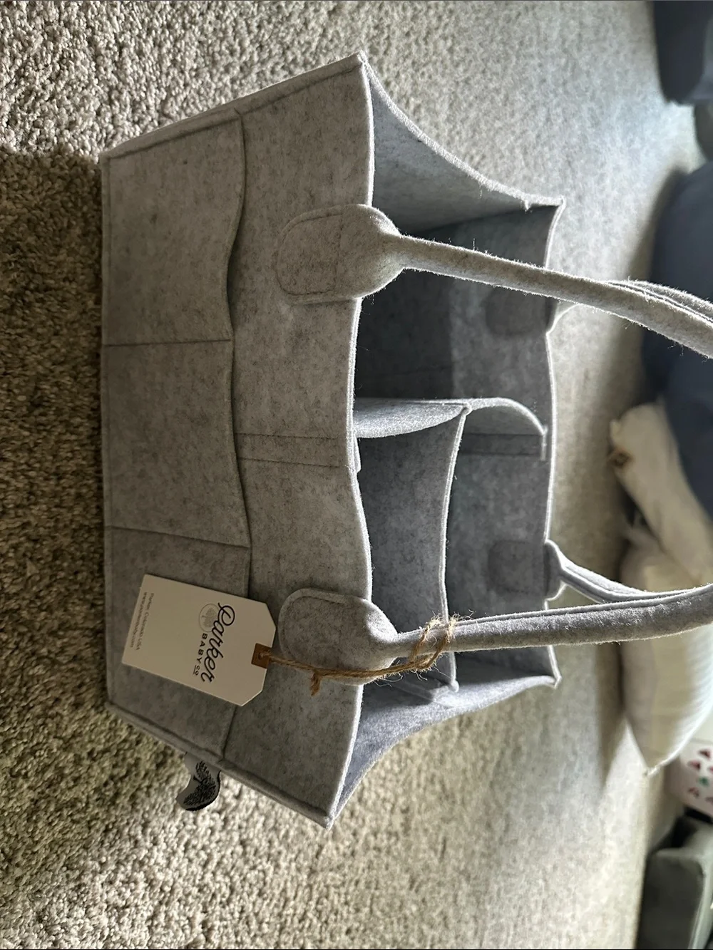 Parker Gray Felt Nursery Caddy Organizer